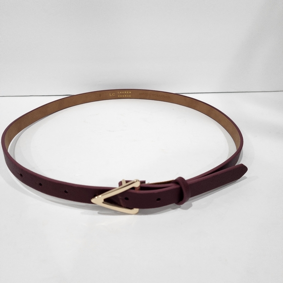 Lauren Conrad Burgundy and Gold Belt Slim Designs Small - Picture 3 of 4